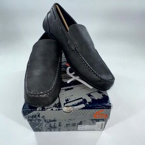 GBX Ludlam Gray Leather Slip‎ On Loafers Men's Size 14M Casual Driver Shoes NIB